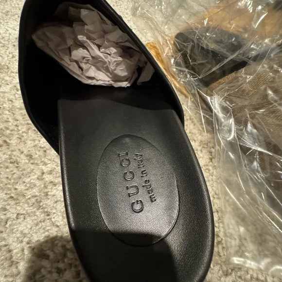 Gucci Brown Monogram Mules - Picture 6 of 7
